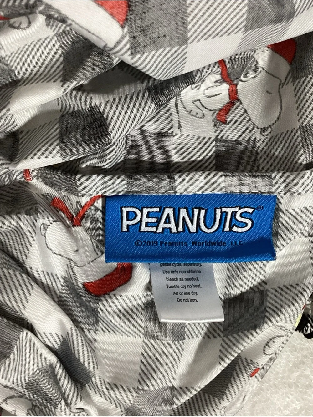 Peanuts Snoopy Woodstock Christmas Twin Fitted Sheet Black White Plaid Berkshire